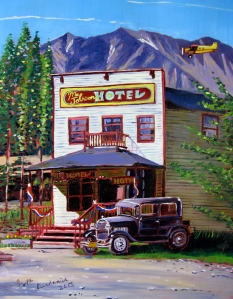 historic ma johnson's hotel in mccarthy alaska with model a ford