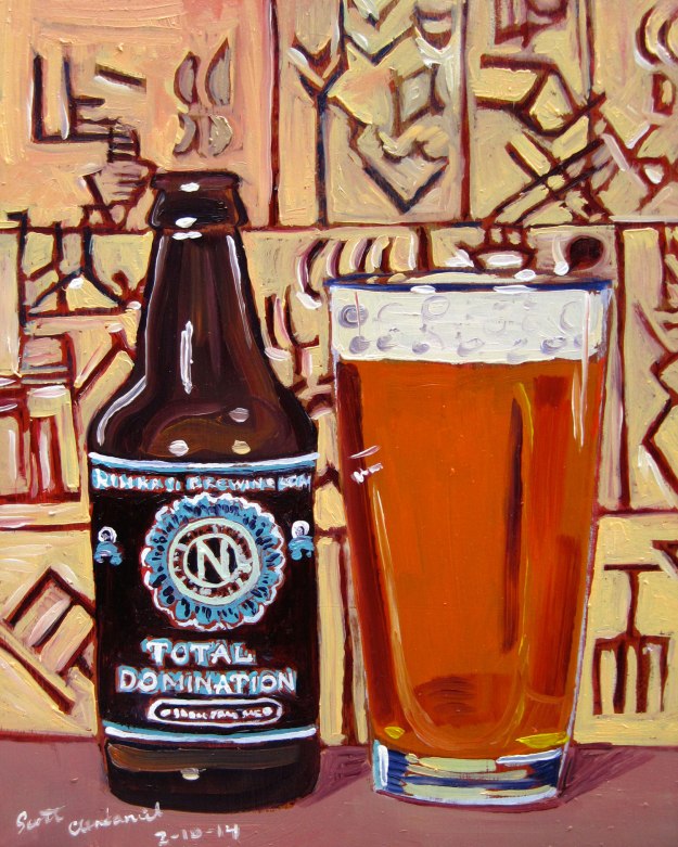 Year of Beer 02.10. Total Domination IPA by Ninkasi Brewing Co. Oil on panel, 8"x10".