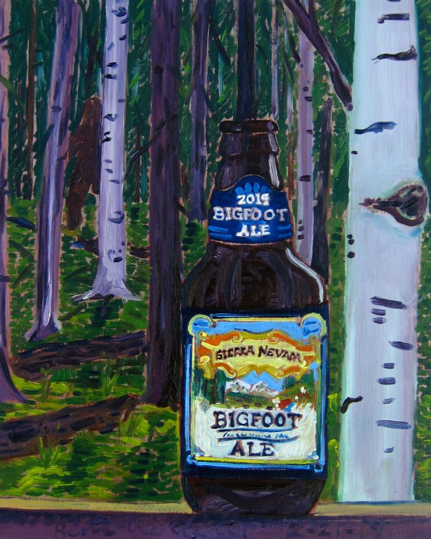 Year of Beer 02.21. Big Foot Ale by Sierra Nevada Brewing Co. Oil on panel, 8"x10".