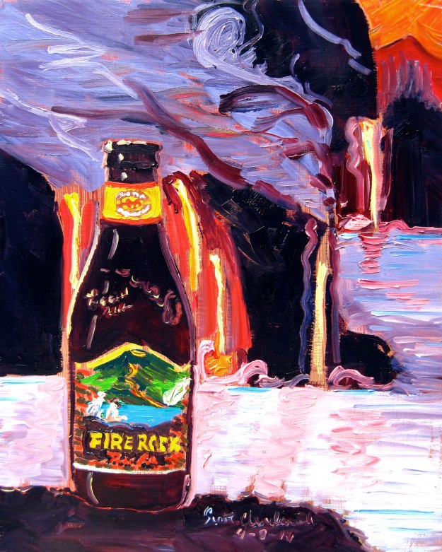 Beer painting of fire rock pale ale kona brewing co hawaii beer lava Year of Beer