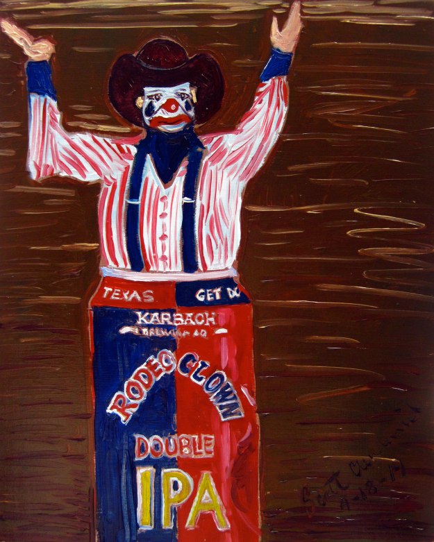 Beer Painting of Rodeo Clown by Karbach Brewing Co in Houston Texas Year of Beer