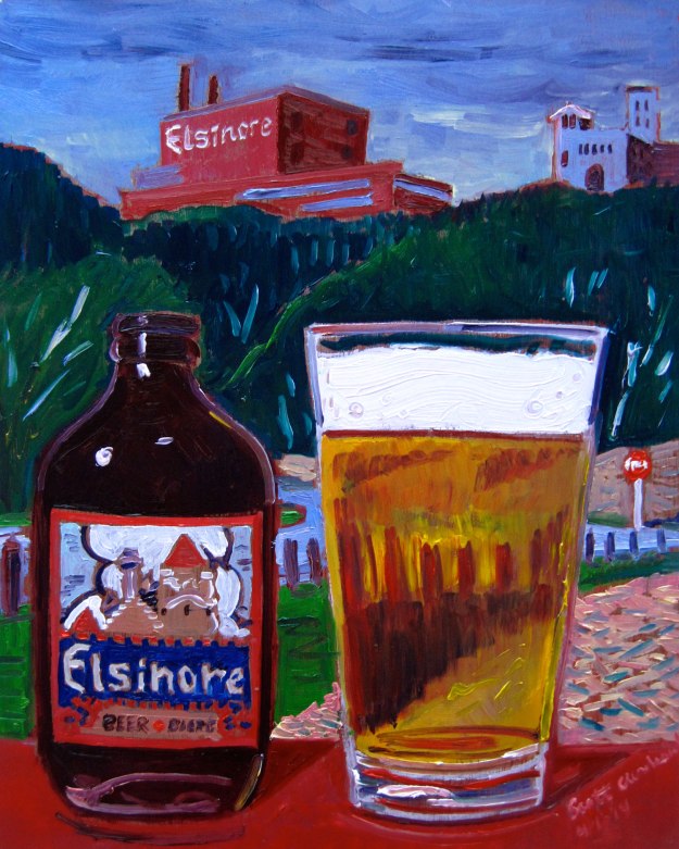 Beer Painting of Elsinore Beer from Strange Brew Movie Year of Beer April Fools
