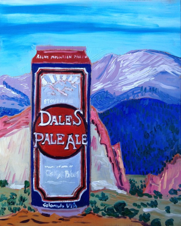 Beer Painting of Dale's Pale Ale by Oskar Blues Brewery Year of Beer Paintings
