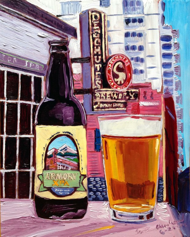 Beer Painting of Armory XPA by Deschutes Brewing Year of Beer Clendaniel