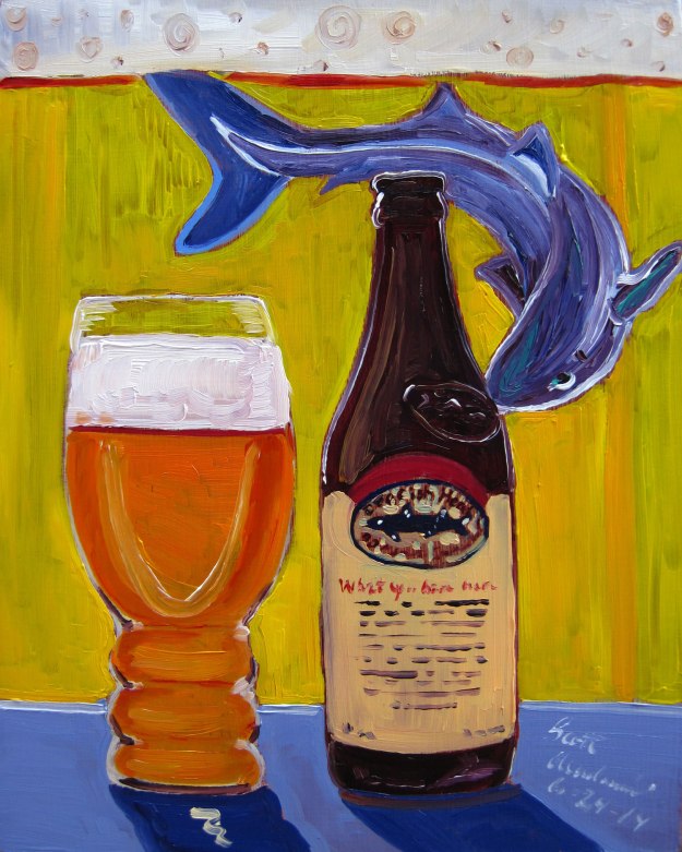Beer Painting of 90 minute IPA by Dogfish head brewery year of beer paintings