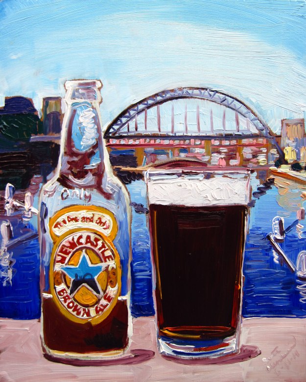 Beer Painting of New Castle Brown Ale Year of Beer Paintings