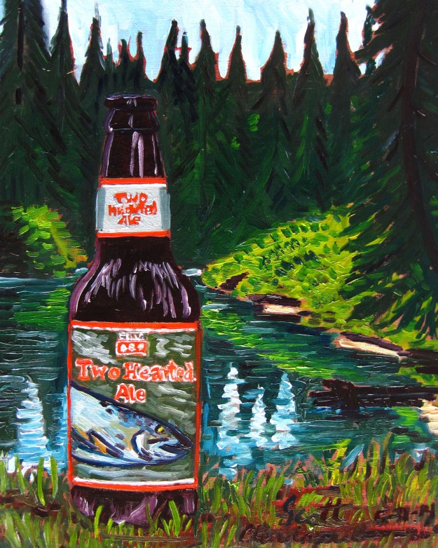 Beer Painting of Two Hearted Ale by Bell's Brewery in Kalamazoo Michigan Year of Beer Paintings