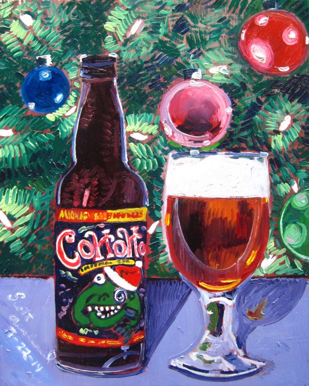 Beer Painting of CoHoHo Imperial IPA by Midnight Sun Brewing year of beer paintings