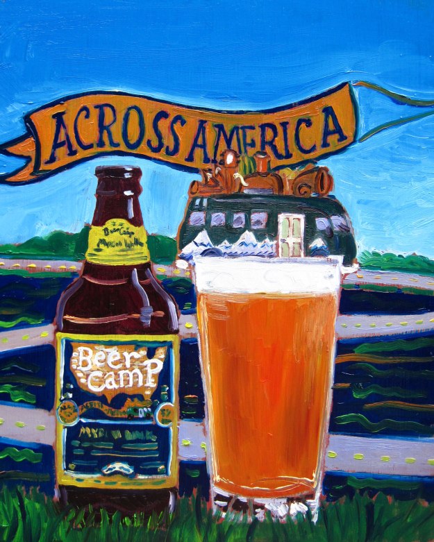 Beer Painting of Beer Camp Myron's Walk by Sierra Nevada Brewing Co. and Allagash Brewing Co. Year of Beer Paintings