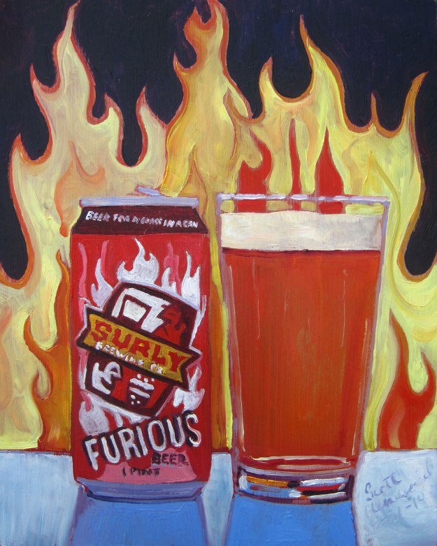 Beer Painting of Furious Beer by Surly Brewing Co Year of Beer Paintings