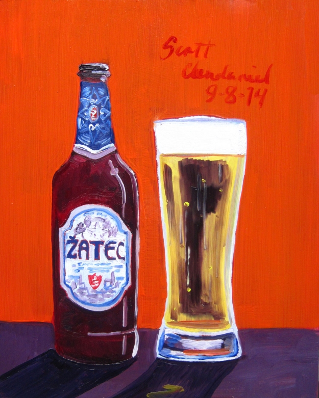 Beer Painting of Žatec Bright Lager Beer Czech Republic Year of Beer Paintings