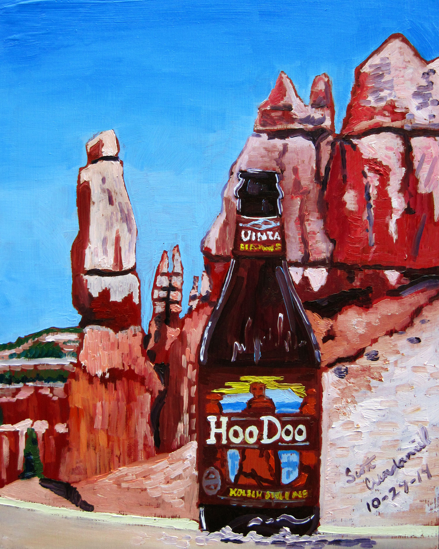Beer Painting of HooDoo kolsch by uinta brewing year of beer paintings scott clendaniel