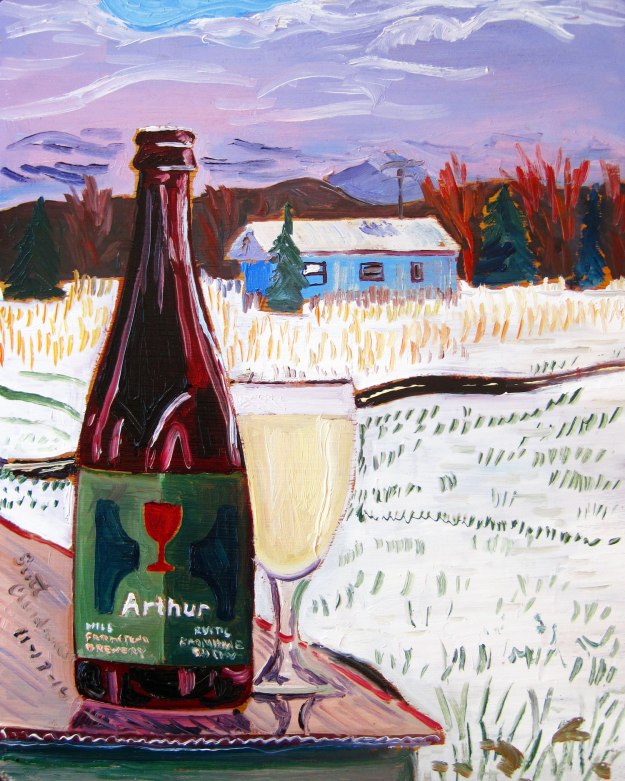 Beer Painting of Arthur Rustic Farmhouse Saison by Hill Farmstead Year of Beer Paintings scott clendaniel