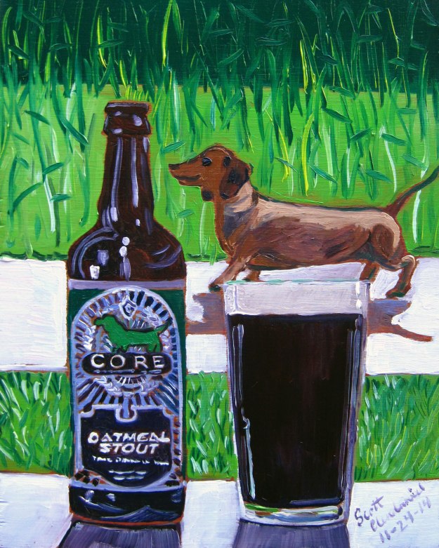 Beer Painting of Oatmeal Stout by Core Brewing Year of Beer Paintings Scott Clendaniel