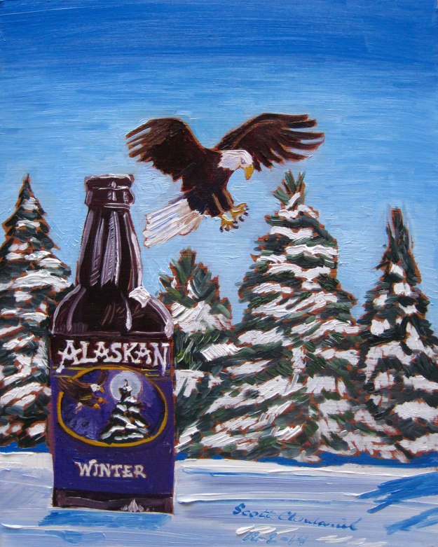Beer Painting of winter ale by alaskan brewing year of beer paintings scott clendaniel