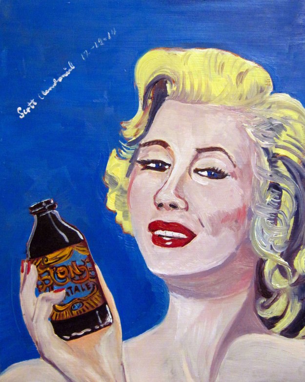 Beer painting of blond fatale ale by peace tree brewing year of beer paintings scott clendaniel