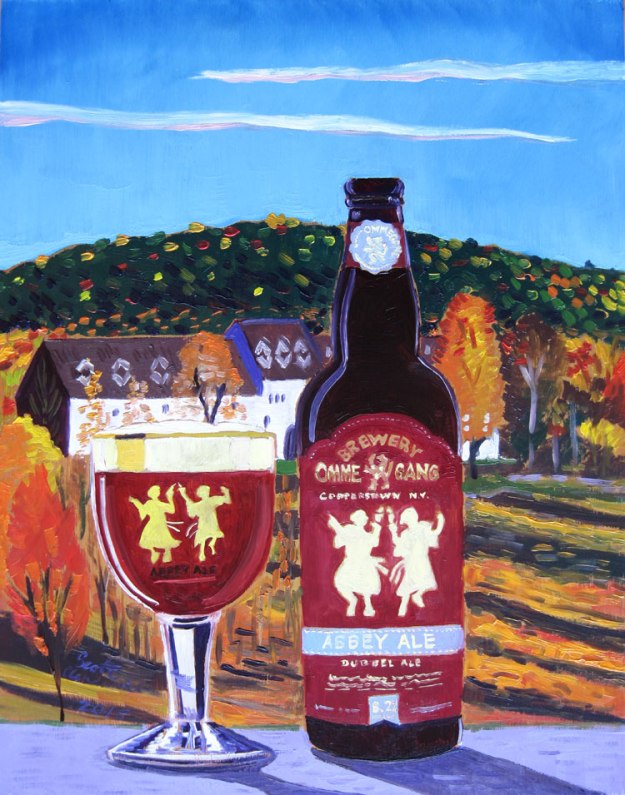 Beer oil painting of abbey ale by brewery ommegang by Scott Clendaniel