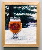 Odd Man Rush custom beer painting. 8"x10", oil on panel.