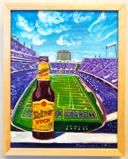 Shiner Bock custom beer painting. 11"x14", oil on panel.